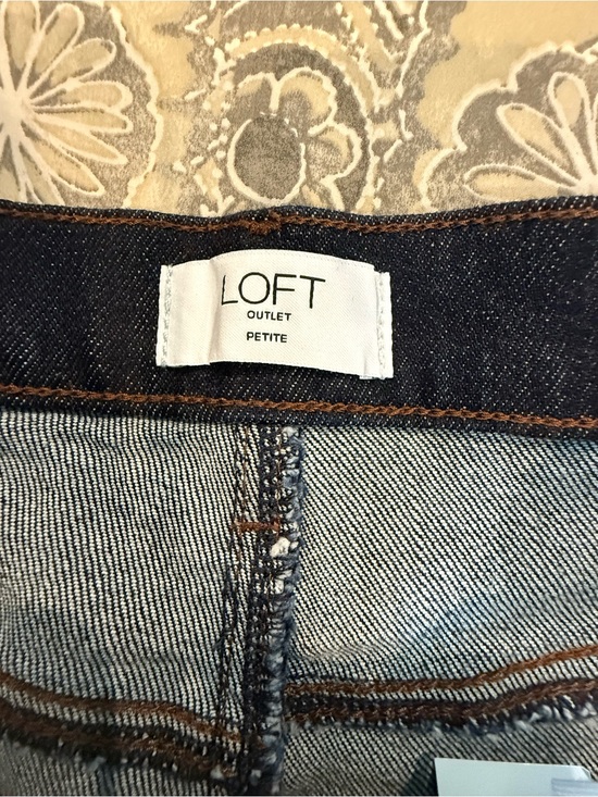 LOFT Pants - LOFT Wide Leg Crop High-Rise Jeans in Dark Blue Denim